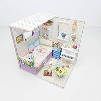 DIY Miniature Dollhouse Kit with Lighting - Small Room Building Kit - Includes Tools Dust Cover Music Box - Build Miniature Dollhouse Furniture and Mini House - Craft Kits for Adults