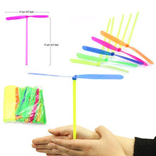 Load image into Gallery viewer, YHHN 50PCS Color Random Plastic Dragonfly Plastic Bamboo-Copter Bamboo Dragonfly Toy Multi-Colored
