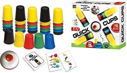 Quick Cups,Landor Quick Cups Games for Kids,Classic Stacking Cup Game for Kids Flying Stack Cup Parent-Child Interactive Game with 24 Picture Cards, 30 Cups