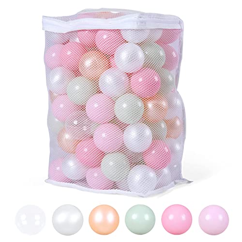 STARBOLO Ball Pit Balls Phthalate Free BPA Free Non-Toxic Crush Proof Play Balls for Toddlers Kids Pool Playhouse (Pearl Golden/Pink/Macaron Pink/Pearl Green/Pearl White/Transparent)