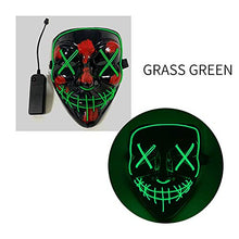 Load image into Gallery viewer, JQWGYGEFQD Halloween LED mask Vibrating with The Same Paragraph V Word with Blood Black Ghost face Props Fluorescent V Word Horror Glow mask Halloween Party Rubber Latex Animal mask, Novel Ha
