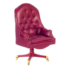 Load image into Gallery viewer, Melody Jane Dollhouse Mahogany Red Resolute Desk Chair Miniature Office Study Furniture
