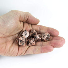 Load image into Gallery viewer, 2 x Solid Metal DND Dice Sets in Presentation Tins, with Portable Rolling Tray
