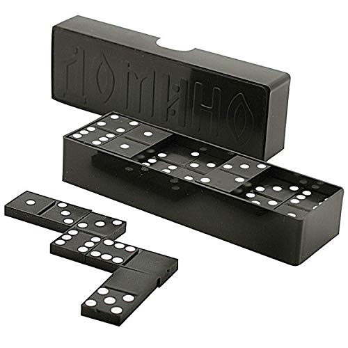 rarun.p Double SIX Dominoes Domino Set of 28 Black Tiles