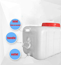 Load image into Gallery viewer, MAGFYLY Plastic Water Tank Camper 80L Large Capacity Water Tank Plastic Water Bucket Horizontal Square Water Storage Tank with Cover and Valve for Household Water Camping Outdoor Self-Driving Tour
