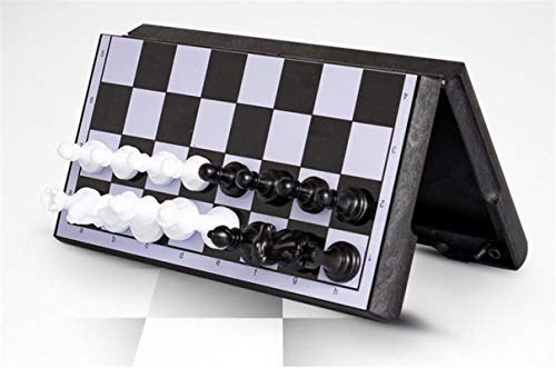 FIBVGFXD Chess Set, Portable Chess Set, Chess Portable Travel Chess Set, Plastic Chess Game Magnetic Chess Pieces, Folding Chessboard (3135.7cm)
