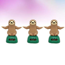 Load image into Gallery viewer, PRETYZOOM 3Pcs Solar Dancing Toys Sloth Figurine Figure Shaking Head Bobble Toy Desktop Ornament for Home Office Car Dashboard Decoration Gift Brown
