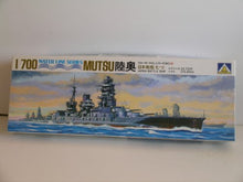 Load image into Gallery viewer, Aoshima &quot;Japanese WW II Mutsu Battleship&quot; Plastic Model Kit
