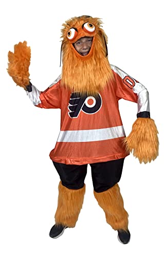 Gritty Mascot NHL's Philadelphia Flyers Gritty Costume Hockey Fan Teens Kids Party Dress Up Costumes, Teen Size 12-14