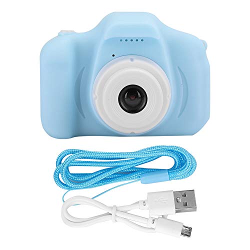 Mini Digital Camera, Children Eye-Friendly and Cear HD Cartoon Camera DIY Photos Video Recording, with 2.0in IPS Screen, Photo Frames, for Kids(Blue)