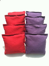 Load image into Gallery viewer, Standard Bags Color: Red and Purple Cornhole Bags
