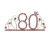 Load image into Gallery viewer, Rose Gold 80th Birthday Decorations for Women, 80 Birthday Party Supplies Include Foil Fringe Curtains, Happy Birthday Balloons,Birthday Tiara &amp; sash, Cake Topper
