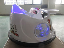 Load image into Gallery viewer, Kids Electric Ride On Bumper Car, 12V Vehicle Remote Control 360 Spin Ride On Vehicles for Girls Boys Toddler Kids Rechargeable Gift car with Dinner Plate Colorful Lights (White)
