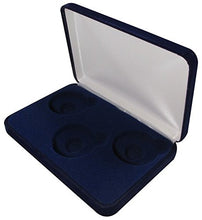 Load image into Gallery viewer, Velvet Display Box for 3 Large Coin Capsules/Challenge Coins
