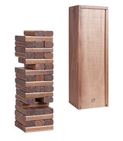 WE Games Wood Block Party Game - Includes 12 in. Wooden Box and die - Walnut Stain