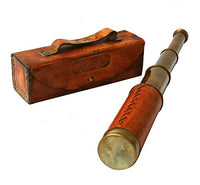 Antique Vintage Dollond London Telescope Pirate Spyglass Brass & Leather w/Case