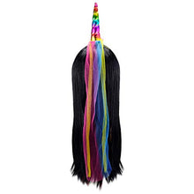Load image into Gallery viewer, Imagine-Fly Rainbow Unicorn Horn Headband Long Tulle - Birthday Costume Party
