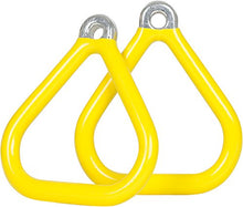 Load image into Gallery viewer, Swing Set Stuff Commercial Coated Triangle Trapeze Rings with SSS Logo Sticker, Yellow
