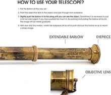 Load image into Gallery viewer, Vintage Ship Brass Telescope Marine Sailor Watching and Trekking Royal Navy Device Maritime Designer Nautical Replica
