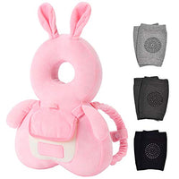 Baby Head Protector & Baby Knee Pads for Crawling, Toddlers Head Safety Pad Cushion Adjustable Backpack, Baby Back Protection for Walking & Crawling, for Age 5-24months, Cute Bunny