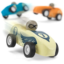 Load image into Gallery viewer, Imagination Generation Wooden Wonders Pack of 3 Pull-Back Derby Racers Predators Pack

