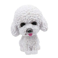 PRETYZOOM Car Shaking Dog Adornments Car Bobbleheads Shake Head Toy Cute Resin Craftwork Baking Cake Decorations for Home Car White Teddy Style Party Favor