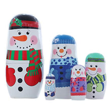 Load image into Gallery viewer, SUPVOX Wooden Russian Nesting Dolls 5 Layers Novelty Snowman Stacking Nested Handmade Toys for Children Kids Christmas Winter Party Wishing Gift
