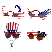 Load image into Gallery viewer, TD.IVES12 Pack American Flag Glasses USA Patriotic Party Sunglasses Masks Cool Shaped Plastic Eyewear for Party Props
