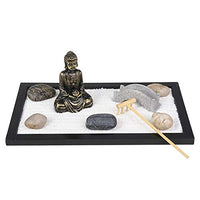 ArtCreativity Mini Zen Garden with Buddha Statue, Rake, Sand, Bridge and Rocks - 11 Inch x 6.5 Inch - Home, Office Desk, and Living Room Table Top Decor - Stress Reliever, Meditation, Relaxation Gift