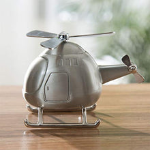Load image into Gallery viewer, Healifty Helicopter Piggy Bank Coin Money Saving Box Alloy Helicopter Statue Desktop Ornament for Kids Boys Birthday Gift
