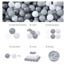 Load image into Gallery viewer, GOGOSO Ball Pit Balls - Plastic Play Pit Balls Crawl Ball with Color Grey, Light Grey, White for Baby Kids Playpen Pool, 2.2 Inch, 100 pcs
