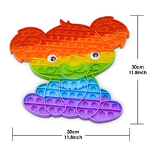Load image into Gallery viewer, Big Push Pop Bubble Sensory Fidget Toys, Soft Silicone Stress Relief Pressure Relieving Toy, Popping Game Anxiety Squeeze Sensory Toy for Kids Teens Adults (Koala (Rainbow))
