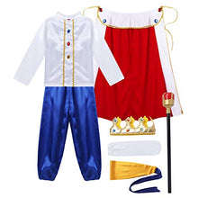 Load image into Gallery viewer, dPois Baby Boys Medieval Prince Costume Kids Halloween Cosplay Fancy Dress up King Role Play Masquerade Party Outfits White 12-14
