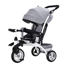 Load image into Gallery viewer, WALJX Tricycle, Children&#39;s Multi-Function Tricycle with Sunshade, 1-6 Year Old Baby Outdoor Tricycle, 3 Colors, 55x92x (80-105) cm (Color : Gray)
