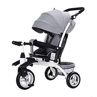 WALJX Tricycle, Children's Multi-Function Tricycle with Sunshade, 1-6 Year Old Baby Outdoor Tricycle, 3 Colors, 55x92x (80-105) cm (Color : Gray)