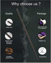 Load image into Gallery viewer, PEIYU Wizard Wand and Witches Magic Wand Cosplay Wand with Steel Core Costume Accessories for Christmas Halloween Birthday Party Favors with Necklace and Gift Box(Gray Brown)
