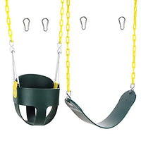 High Back Full Bucket Swing and Heavy Duty Strap Swing Seat - Swing Set Swings