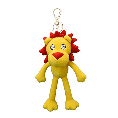 VICKYPOP Animal Plush Keychain Cute Lion Stuffed Toy and Interesting Backpack Doll Pendant for Kids or Friends (Lion-Yellow)
