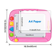 Load image into Gallery viewer, SGILE Large Magnetic Drawing Board - 4 Colors 4233cm Doodle Pad with 4 Stamps for Toddlers, Learning Toy Gift Magna Doodle Board Etch Sketch Toys for 36+ Month Kids Girls Boys, Pink
