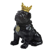 Load image into Gallery viewer, OUMIFA Piggy Bank Large Bulldog Piggy Bank Hand Carved Coin Coin Piggy Bank Child Adult Creative Birthday Place About 350 Coins (Black) Savings Piggy Bank for Kids
