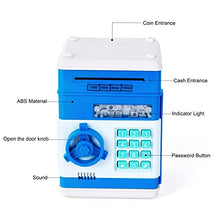 Load image into Gallery viewer, Subao Piggy Bank for Boys Kids Piggy Bank for Real Money Auto Scroll Paper Money Safe for Cash Saving Coin Bank with Digital Password Lock (Blue)
