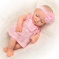 Ecore Fun 10 inch Newborn Reborn Baby Girl Doll and Clothes Set Realistic Washable Silicone Baby Doll with Soft Pink Flower Pattern Clothes and Headband