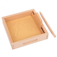 Montessori Letter Formation Sand Tray with Wooden Pen Montessori Educational Toys for Kids Alphabet and Number Learning Toy Writing Exercises Tool