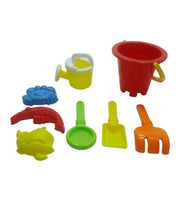 Summer Fun 6 Piece Children's Kid's Mini Toy Beach/Sandbox Tool Play set, Comes with Watering Bucket, Hand Tools, Sand Molds (Colors May Vary) by YMCtoys