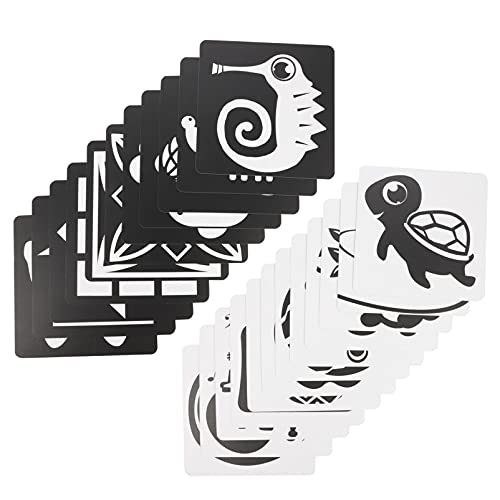 TOYANDONA 2 Sets Pictures Cute Flash Cards High Contrast Baby Flashcard Infant Flash Cards for Newborn Baby Kids Visual Stimulation