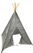 Load image into Gallery viewer, Bacati Mix and Match Teepee Tent for Kids, 100% Cotton Breathable Percale Fabric Cover, Grey
