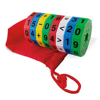 Geospace Original Math Spin Travel Edition - Handheld Magnetic Number & Equation Game with Storage Pouch