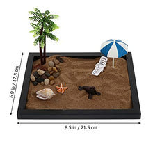 Load image into Gallery viewer, TOYANDONA 1 Set Beach Zen Garden Desktop Sandbox Zen Sand Tray Miniature Landscape Ornaments with Sand Rock Seashell and Accessories for Relaxation Meditation Yoga
