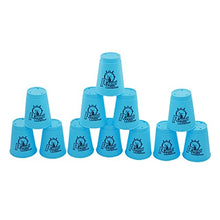 Load image into Gallery viewer, 12 Pack Quick Stack Cups Set Plastic Sports Stacking Cups Speed Training Game for Travel Party Challenge Competition with Carry Bag (Blue)
