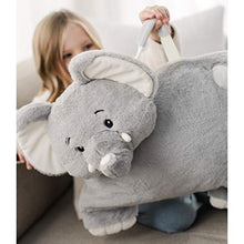Load image into Gallery viewer, Animal Adventure | Wild for Style| Character Cuddle Combos | 2-in-1 Stow-n-Throw Cuddle Bud with Carrying Handle &amp; Zipper Pouch for Blanket Storage Set  30&quot; W x 39&quot; H Blanket  Elephant
